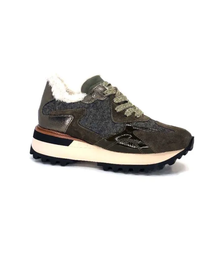 Alpe 2145 Cuir Kaki*Femme Baskets