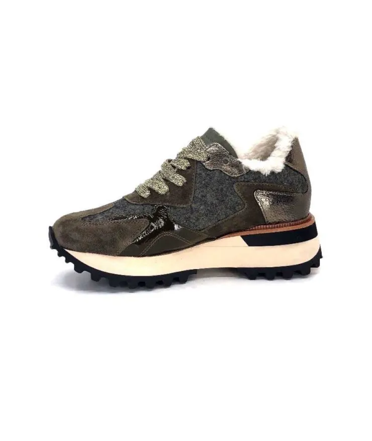 Alpe 2145 Cuir Kaki*Femme Baskets