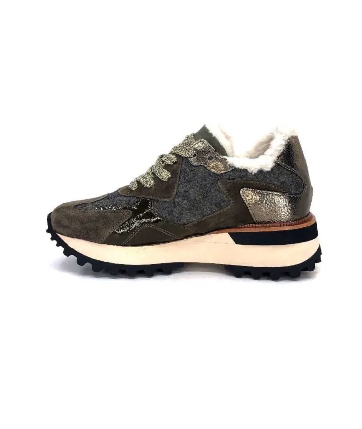 Alpe 2145 Cuir Kaki*Femme Baskets