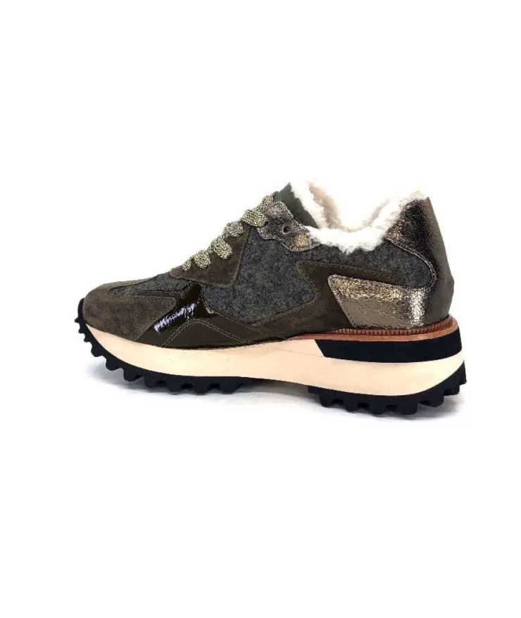 Alpe 2145 Cuir Kaki*Femme Baskets