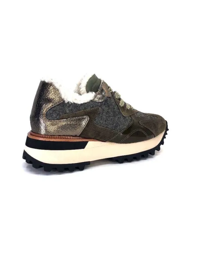 Alpe 2145 Cuir Kaki*Femme Baskets