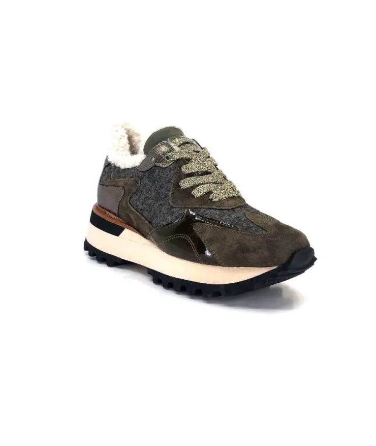 Alpe 2145 Cuir Kaki*Femme Baskets