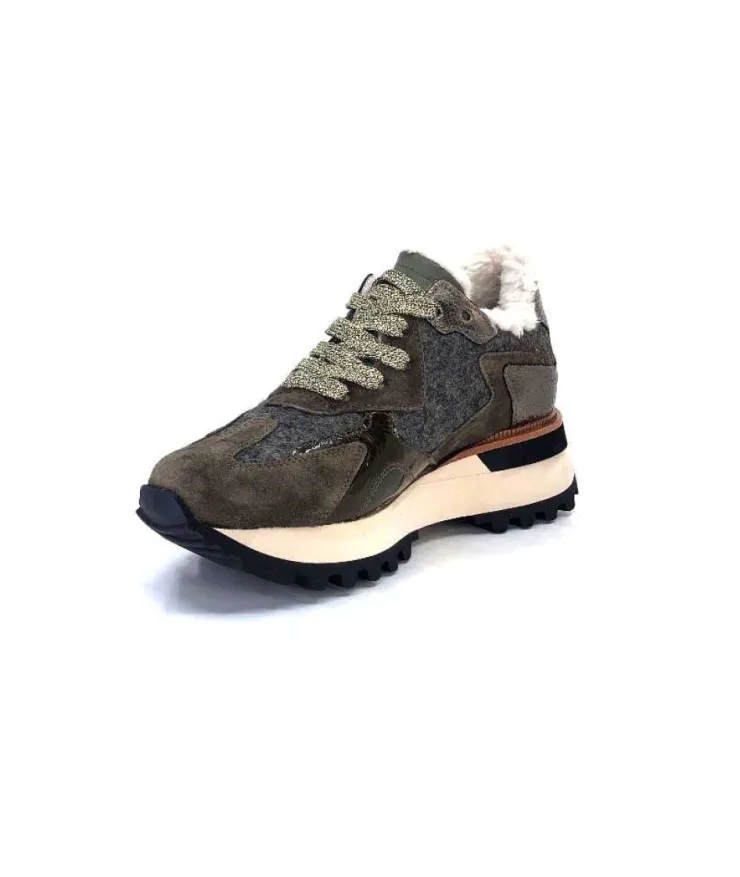 Alpe 2145 Cuir Kaki*Femme Baskets