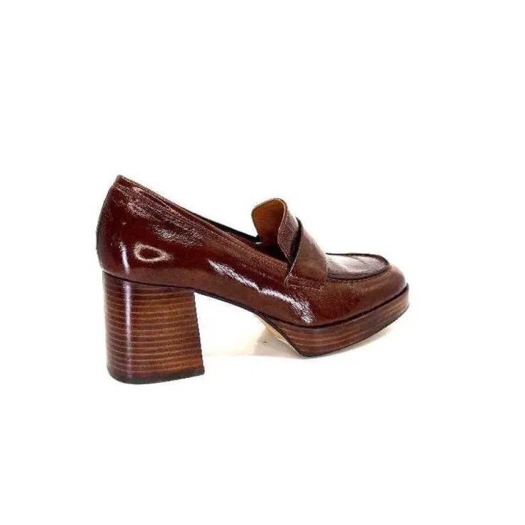 angel alarcon 23524 Cuir Vernis Whisky*Femme Mocassins