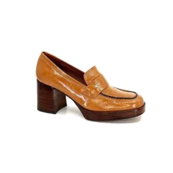 angel alarcon 23524 Cuir Vernis Castagna*Femme Mocassins