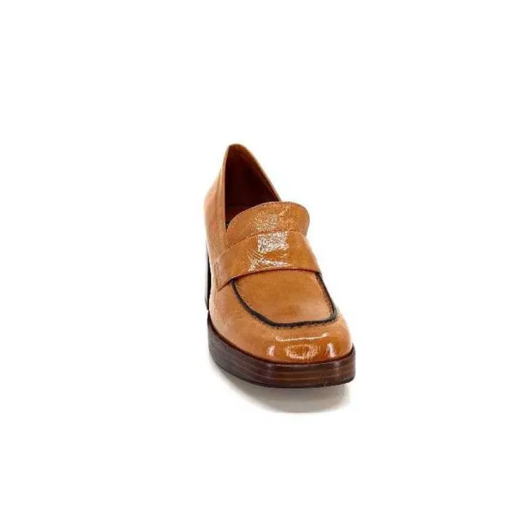 angel alarcon 23524 Cuir Vernis Castagna*Femme Mocassins