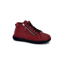 Ivoire0401a Baskets Ivoire 500-358 Cuir Bordeaux*Femme Baskets