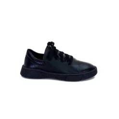 Ivoire0401a Baskets Ivoire 500-952 Cuir Noir*Femme Baskets