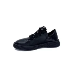 Ivoire0401a Baskets Ivoire 500-952 Cuir Noir*Femme Baskets