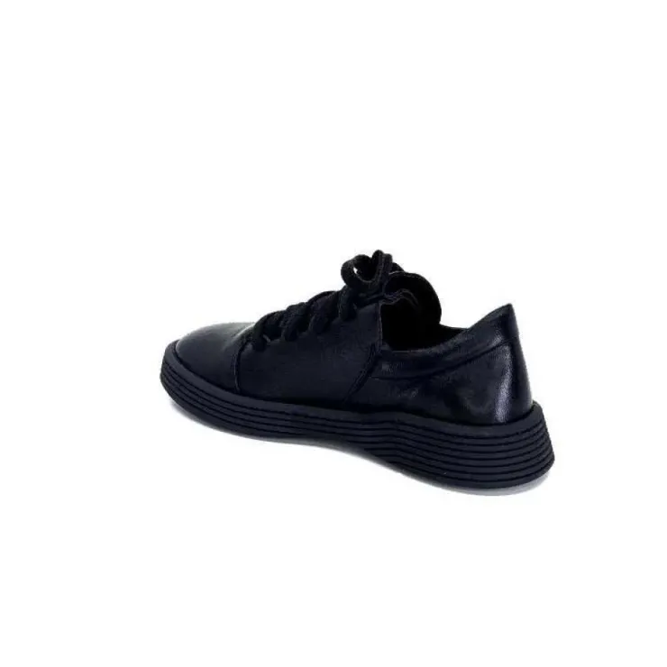 Ivoire0401a Baskets Ivoire 500-952 Cuir Noir*Femme Baskets