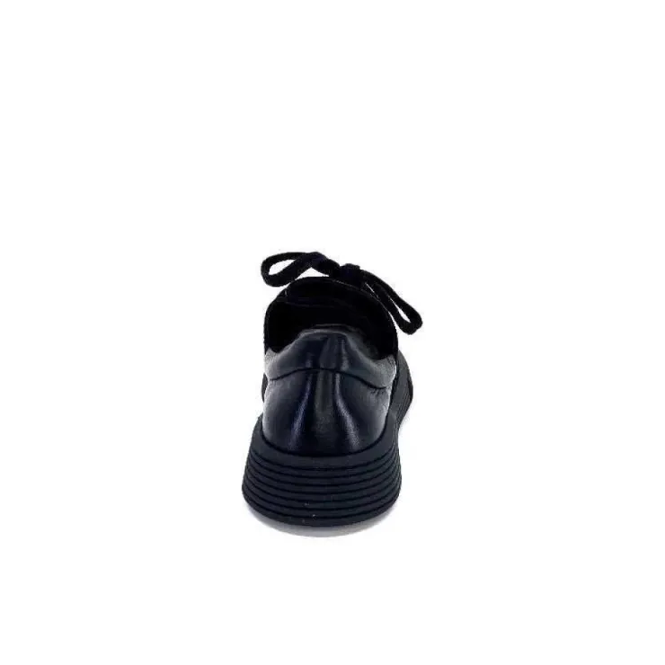 Ivoire0401a Baskets Ivoire 500-952 Cuir Noir*Femme Baskets