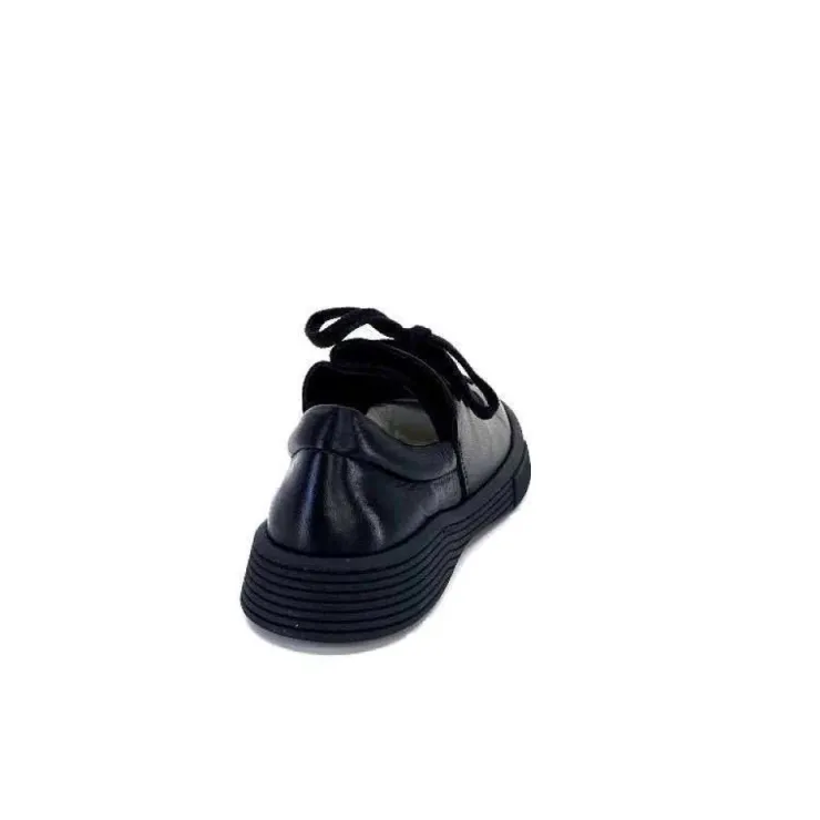 Ivoire0401a Baskets Ivoire 500-952 Cuir Noir*Femme Baskets