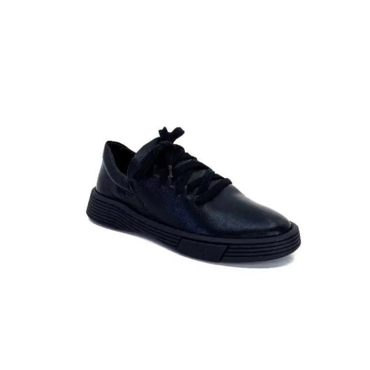 Ivoire0401a Baskets Ivoire 500-952 Cuir Noir*Femme Baskets