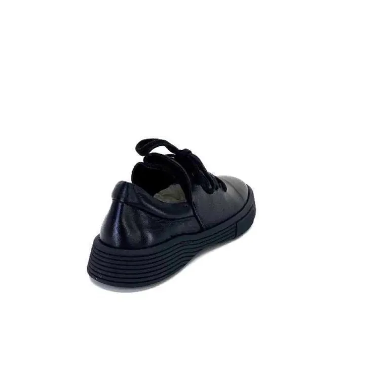 Ivoire0401a Baskets Ivoire 500-952 Cuir Noir*Femme Baskets
