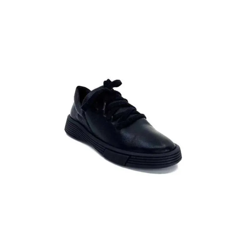 Ivoire0401a Baskets Ivoire 500-952 Cuir Noir*Femme Baskets