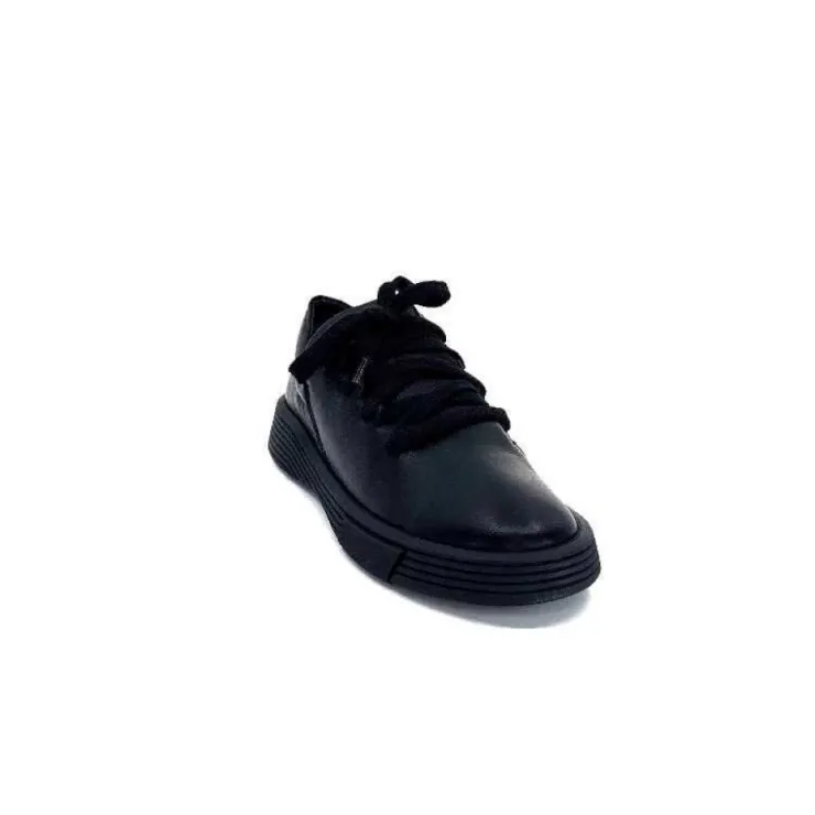 Ivoire0401a Baskets Ivoire 500-952 Cuir Noir*Femme Baskets