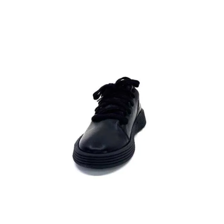 Ivoire0401a Baskets Ivoire 500-952 Cuir Noir*Femme Baskets