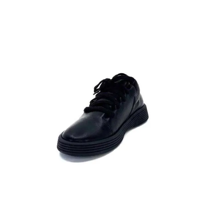 Ivoire0401a Baskets Ivoire 500-952 Cuir Noir*Femme Baskets