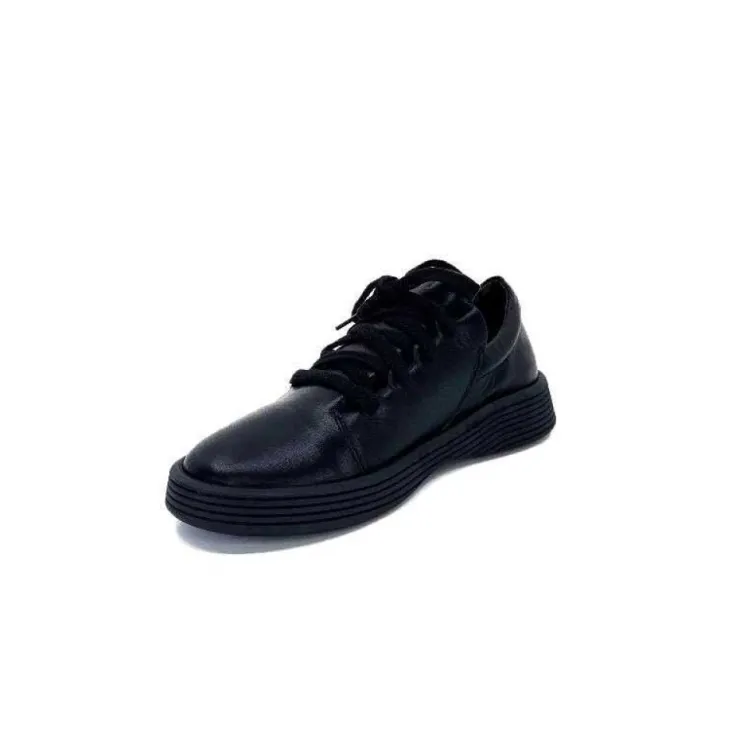 Ivoire0401a Baskets Ivoire 500-952 Cuir Noir*Femme Baskets