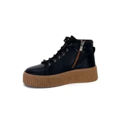 Ivoire0401a Baskets Ivoire 500-450 Cuir Noir*Femme Baskets