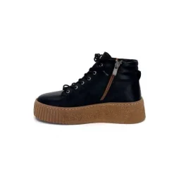 Ivoire0401a Baskets Ivoire 500-450 Cuir Noir*Femme Baskets