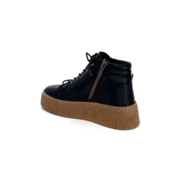 Ivoire0401a Baskets Ivoire 500-450 Cuir Noir*Femme Baskets