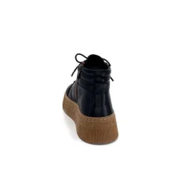 Ivoire0401a Baskets Ivoire 500-450 Cuir Noir*Femme Baskets