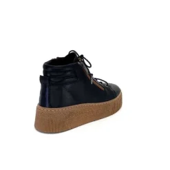Ivoire0401a Baskets Ivoire 500-450 Cuir Noir*Femme Baskets