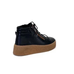 Ivoire0401a Baskets Ivoire 500-450 Cuir Noir*Femme Baskets