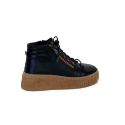 Ivoire0401a Baskets Ivoire 500-450 Cuir Noir*Femme Baskets