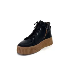 Ivoire0401a Baskets Ivoire 500-450 Cuir Noir*Femme Baskets