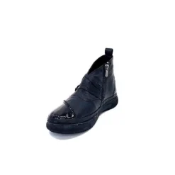 Ivoire0401a Baskets Ivoire 500-350 Cuir Noir*Femme Baskets