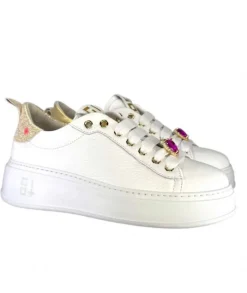 GioPiu Baskets Plateforme Pia46 Cuir Blanc*Femme Baskets