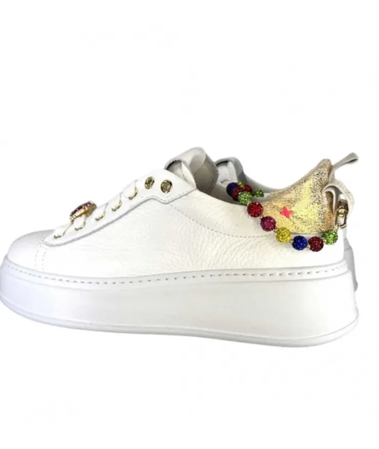 GioPiu Baskets Plateforme Pia46 Cuir Blanc*Femme Baskets