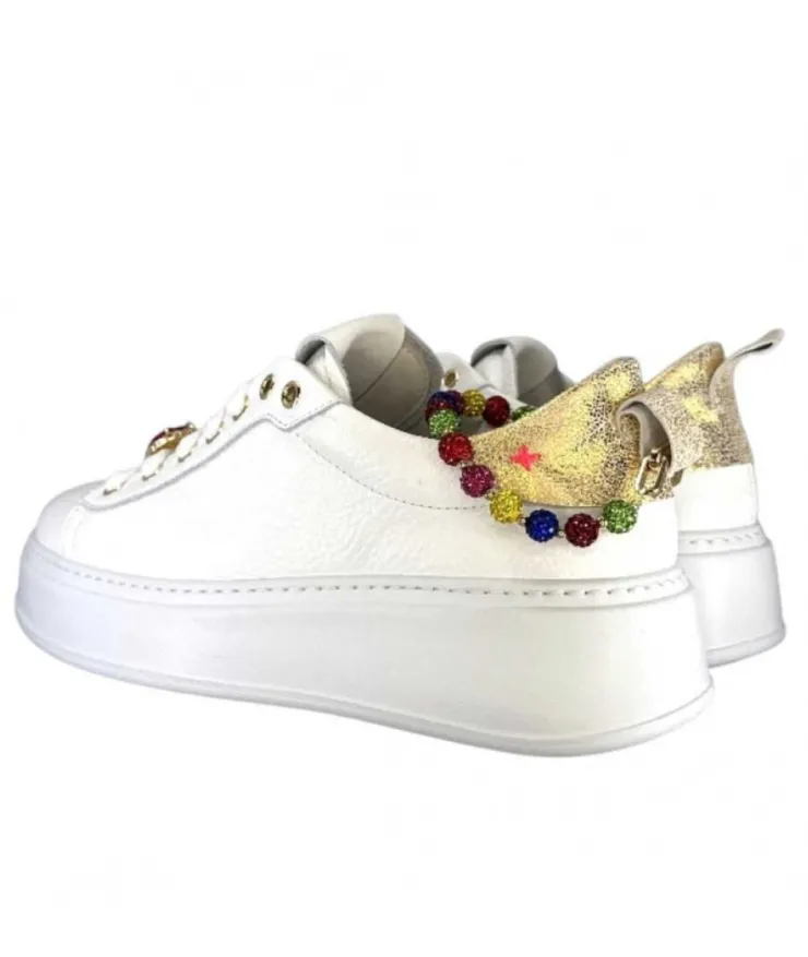 GioPiu Baskets Plateforme Pia46 Cuir Blanc*Femme Baskets