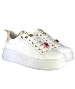GioPiu Baskets Plateforme Pia46 Cuir Blanc*Femme Baskets