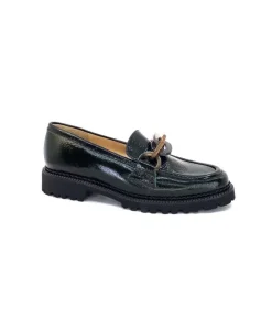 Brunate 11771 Cuir Vernis Vert*Femme Mocassins