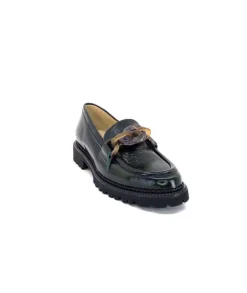 Brunate 11771 Cuir Vernis Vert*Femme Mocassins