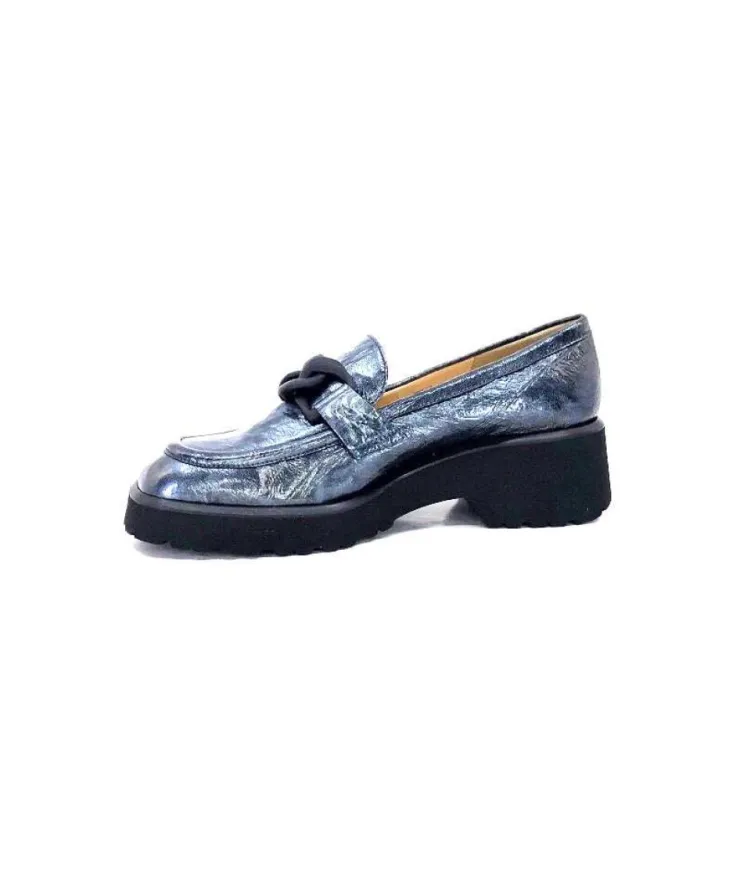 Brunate 32077 Turium Cuir Vernis Gris*Femme Mocassins