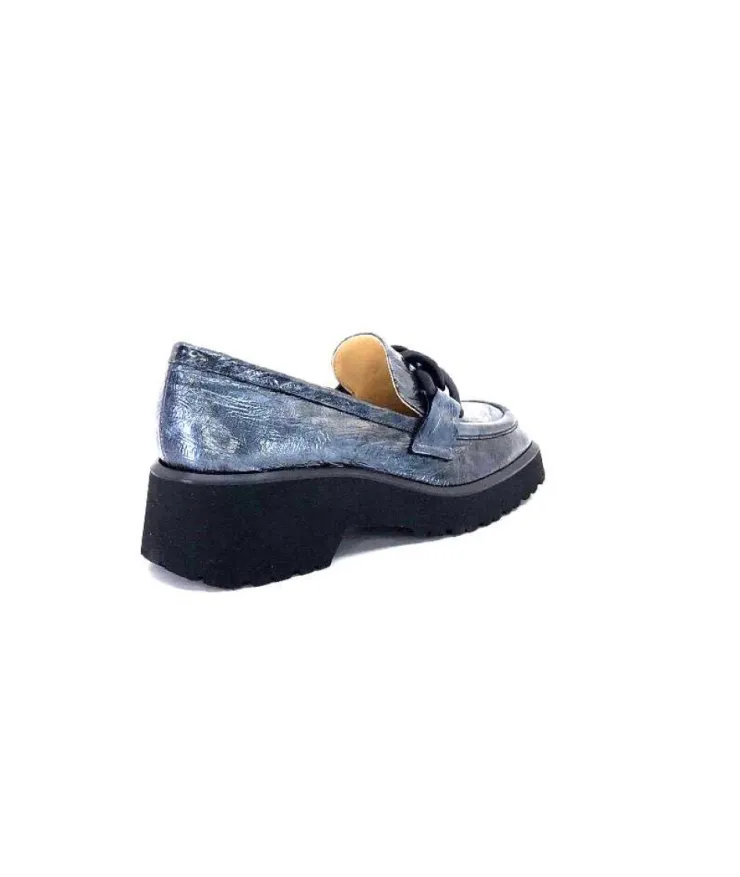 Brunate 32077 Turium Cuir Vernis Gris*Femme Mocassins
