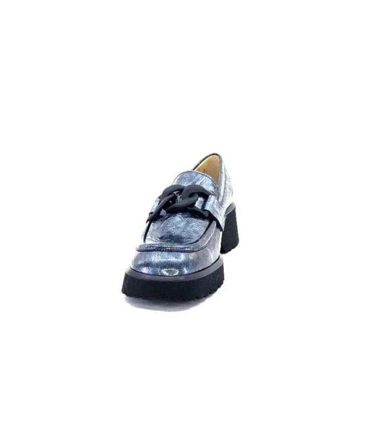 Brunate 32077 Turium Cuir Vernis Gris*Femme Mocassins