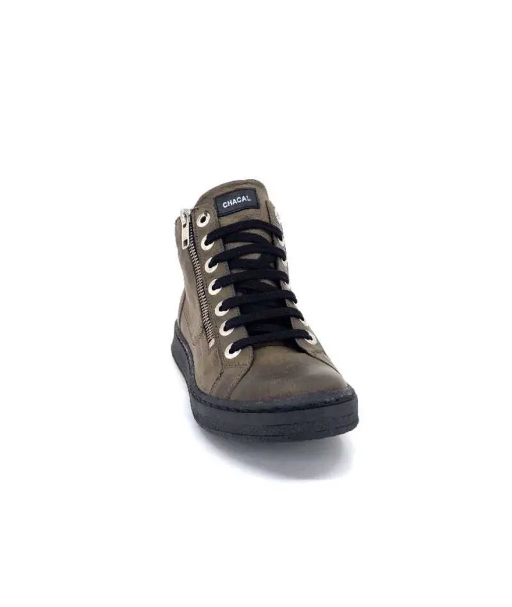 Chacal 6147 Cuir Kaki*Femme Baskets