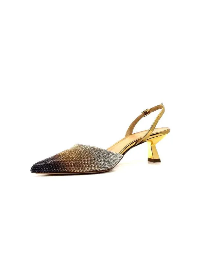 chantal 1906 Cuir Strass Or*Femme Escarpins