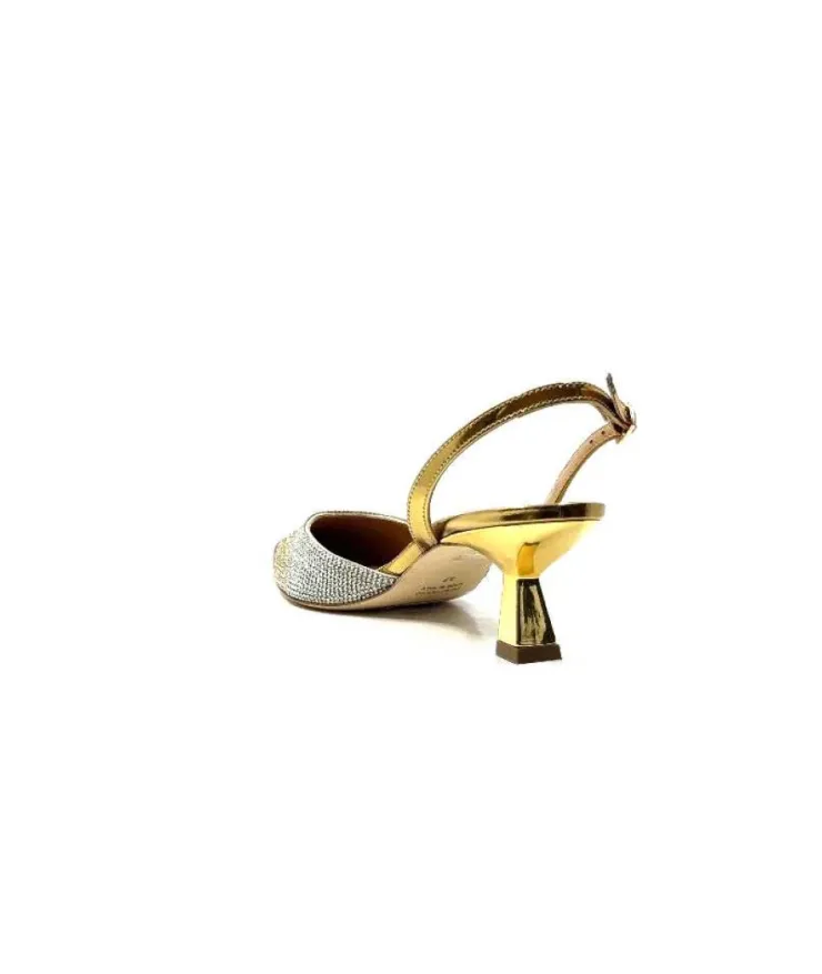 chantal 1906 Cuir Strass Or*Femme Escarpins