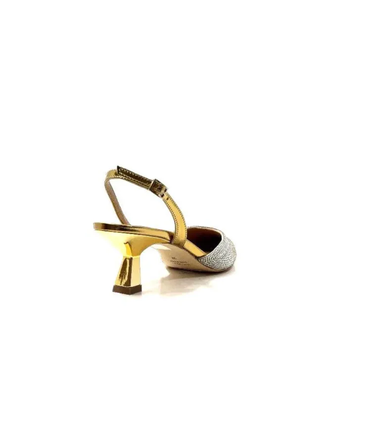 chantal 1906 Cuir Strass Or*Femme Escarpins