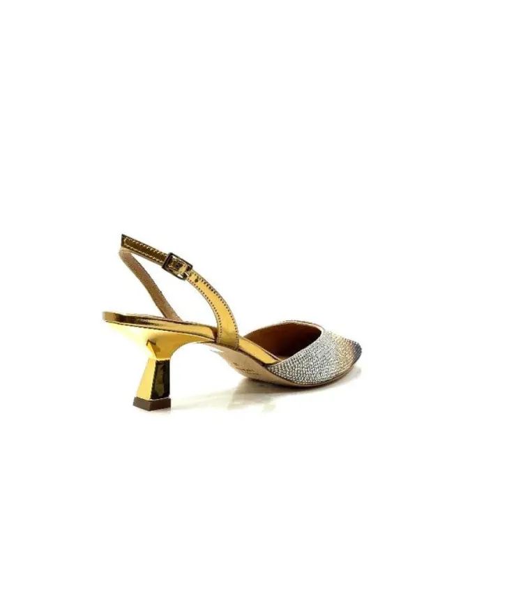 chantal 1906 Cuir Strass Or*Femme Escarpins