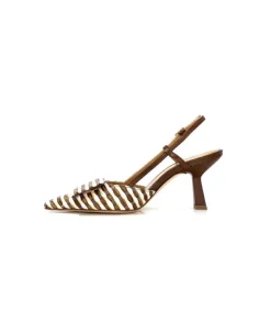 chantal 1922 Raphia Beige Marron*Femme Escarpins