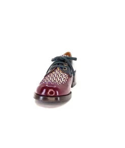 Chie Mihara Trudu Cuir Vernis Purple, Vert & Toile Satin Imprimee*Femme Lacets