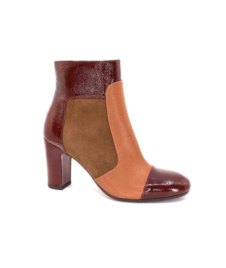 Chie Mihara Wetop Cuir, Cuir Vernis, Daim Marron*Femme Bottines