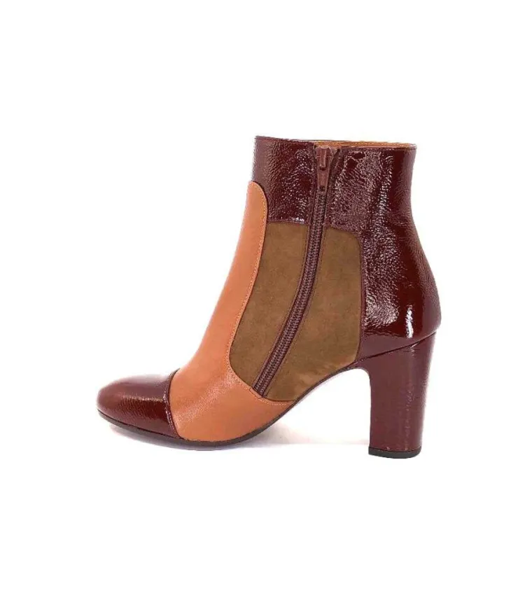 Chie Mihara Wetop Cuir, Cuir Vernis, Daim Marron*Femme Bottines